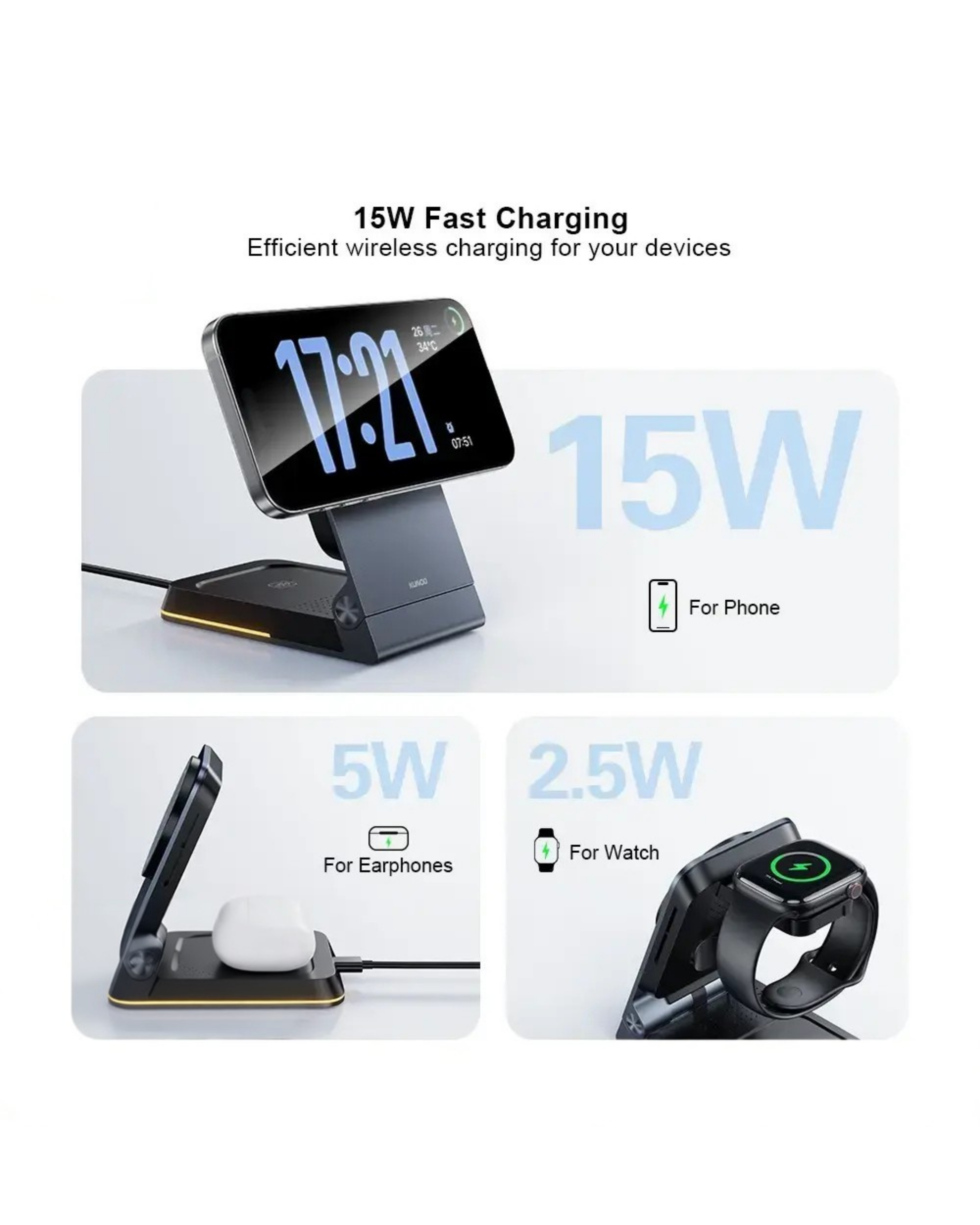 3-In-1 Magnetic Wireless Charger