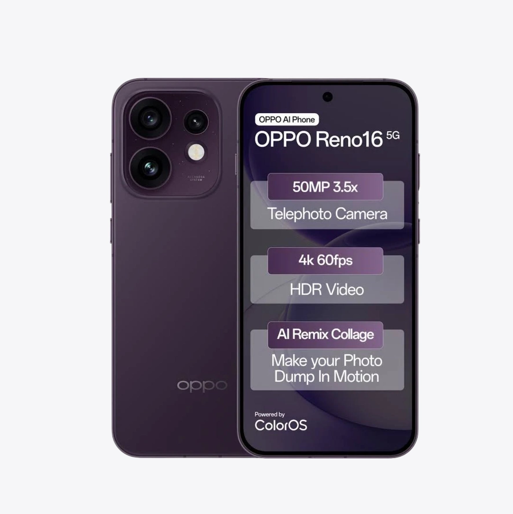 OPPO Reno 16 - 8-256GB -Twilight Violet  (BOX PACK)