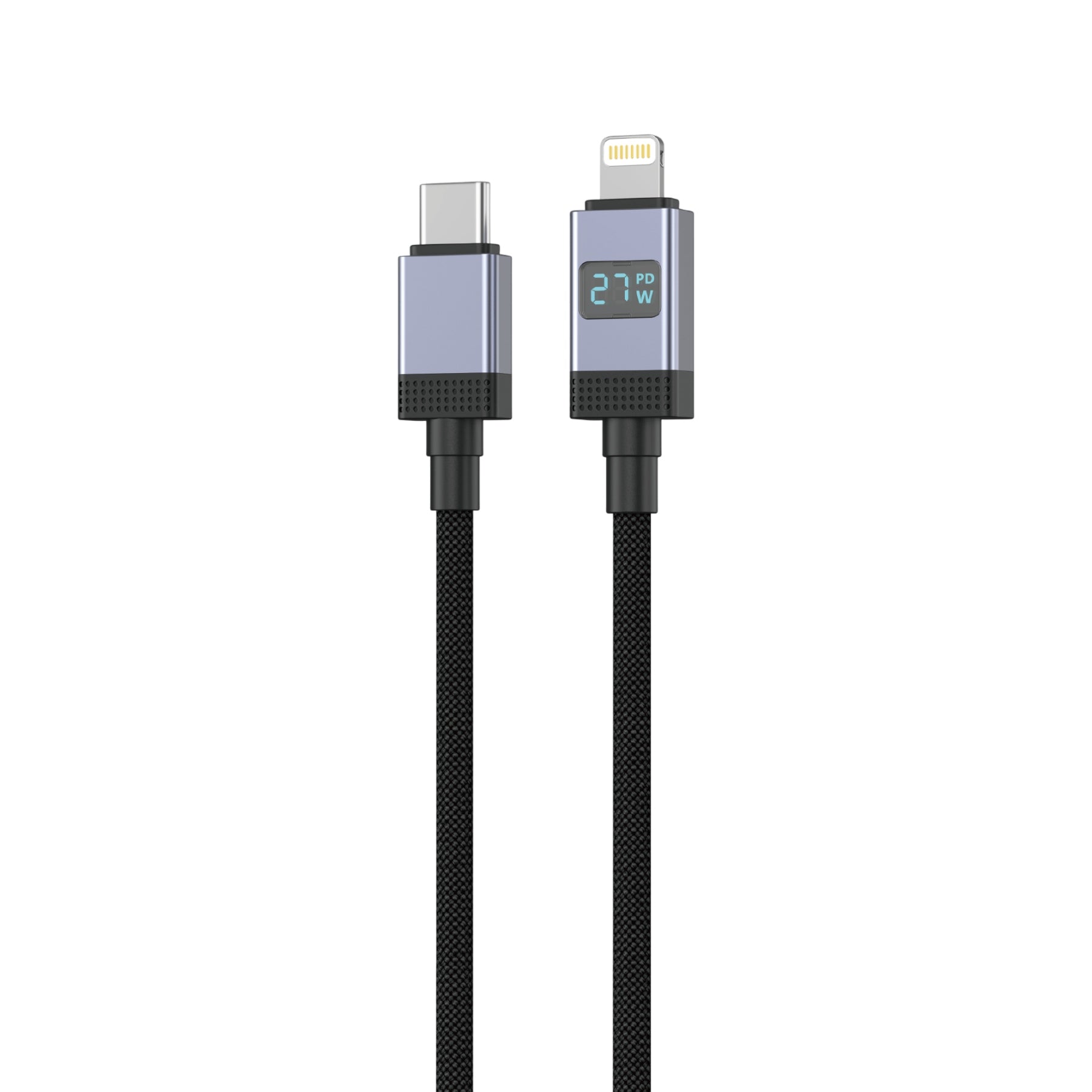 Type-C to IP Fast charging 27W fast charging data cable with digital display