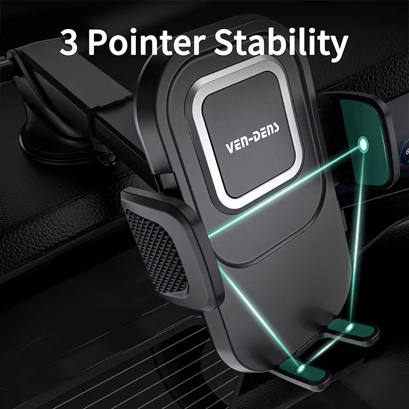 High quality 360° rotating holder for car with a suction cup and push button