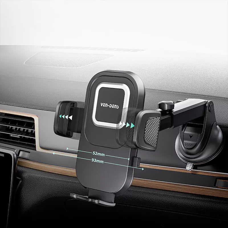 High quality 360° rotating holder for car with a suction cup and push button