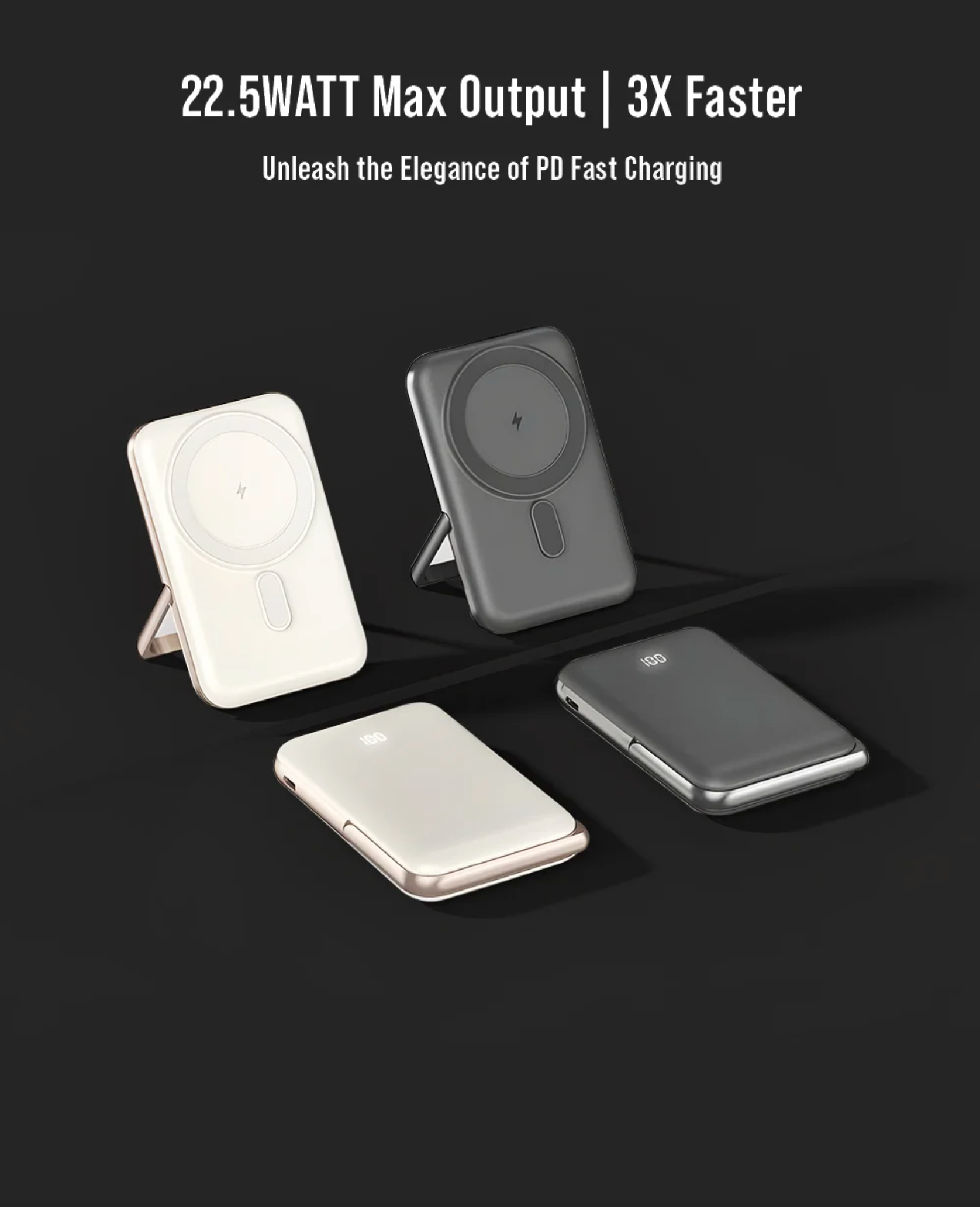 POWERUP PowerMag Stand 10000mAh MagSafe Power Bank - Black