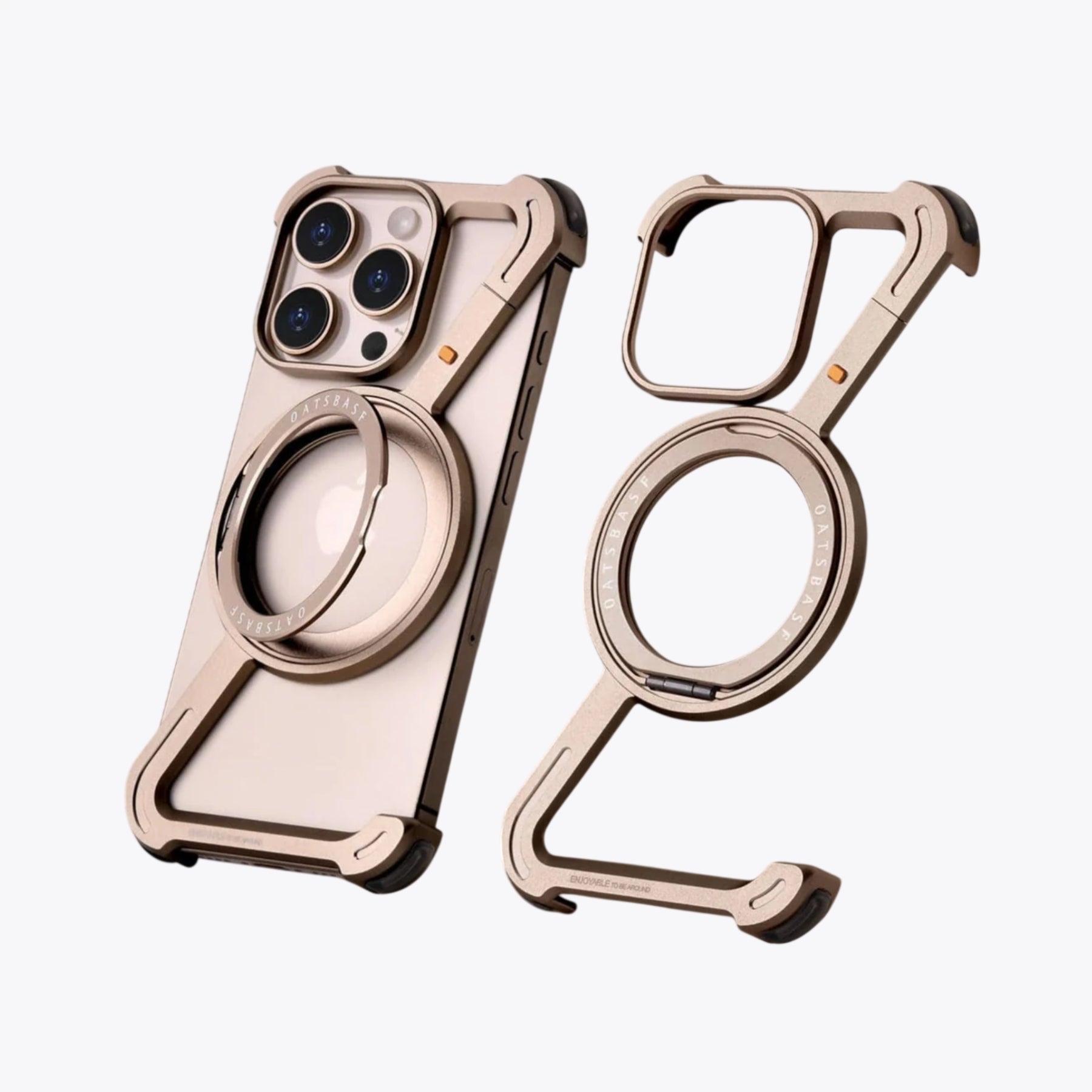 iPhone 16 Pro Back Cover / Titanium Bumper Case With Kickstand