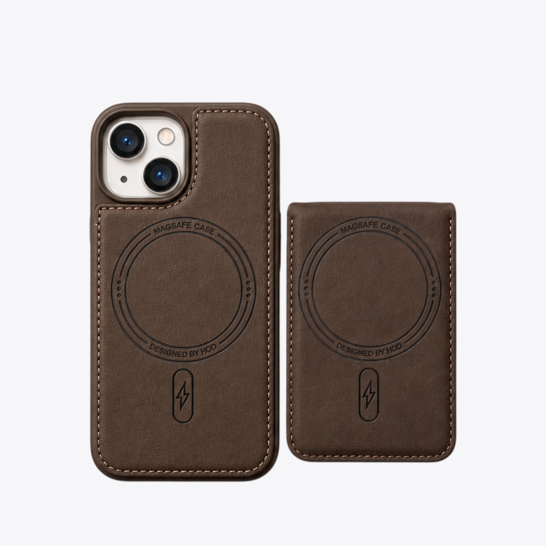 iPhone 15 Leather Case - With Magnetic Wallet