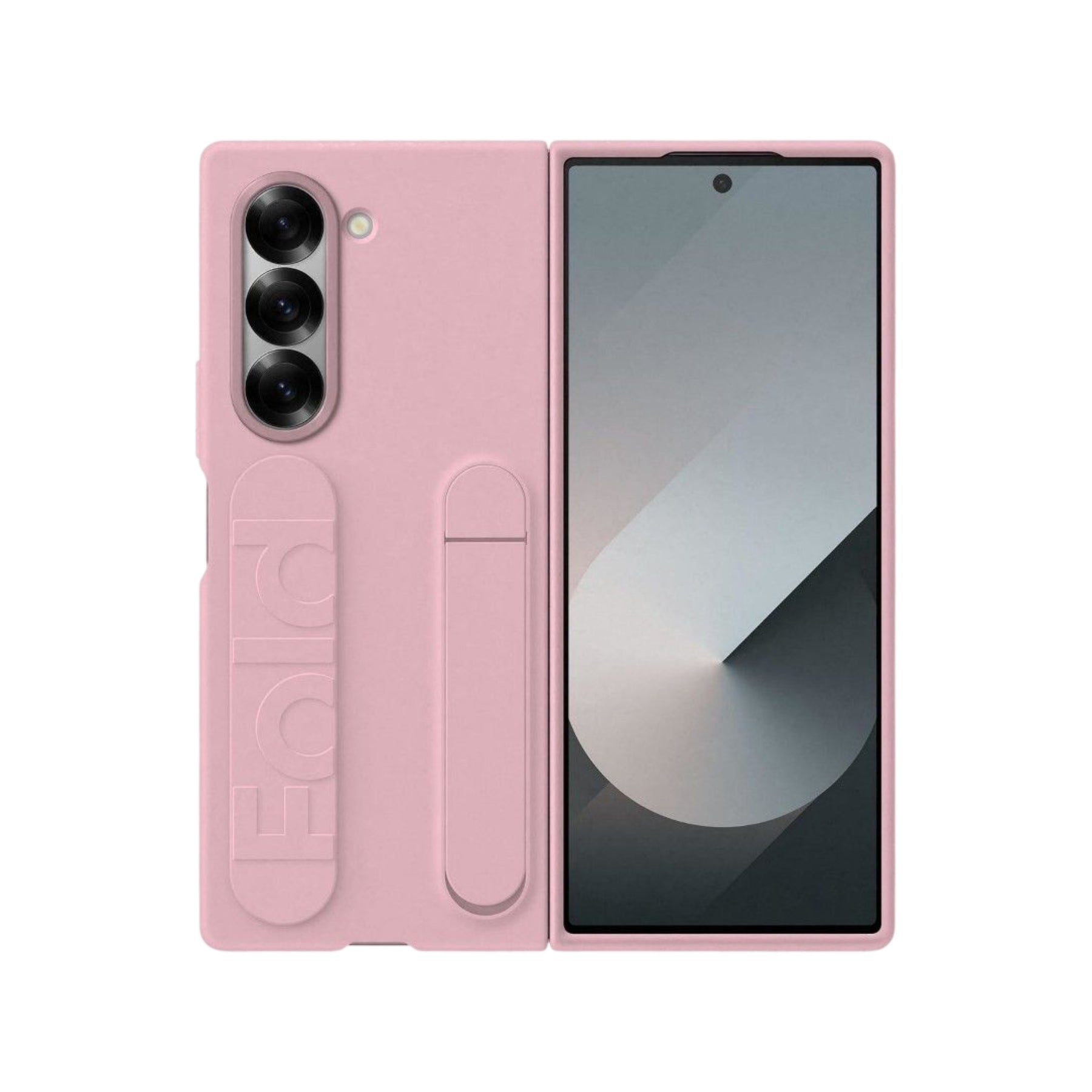 Samsung Z Fold 7 - Stand Wrist Strip Silicon Case - Pink